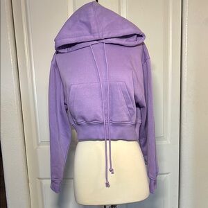 ZARA.  Purple Cropped Hoodie